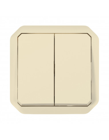 Commande double interrupteur ou poussoir Plexo composable sable LEGRAND 069691L