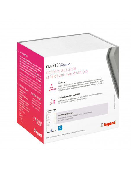 Interrupteur connecté avec Neutre Plexo with Netatmo composable gris LEGRAND 069876L