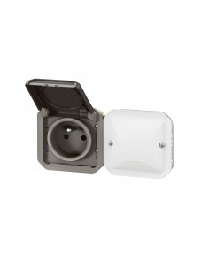 Prise de courant connectée Plexo with Netatmo 2 postes anthracite LEGRAND 069892L 2