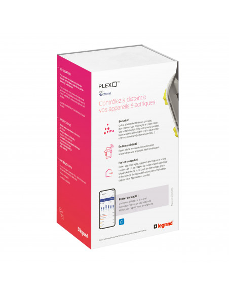 Prise de courant connectée Plexo with Netatmo 2 postes anthracite LEGRAND 069892L