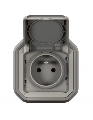 Plexo prise de courant standard F B gris encastré LEGRAND 070031L