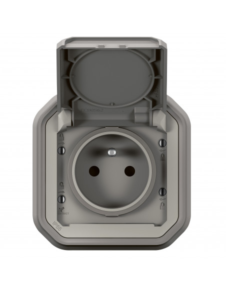 Plexo prise de courant standard F B gris encastré LEGRAND 070031L