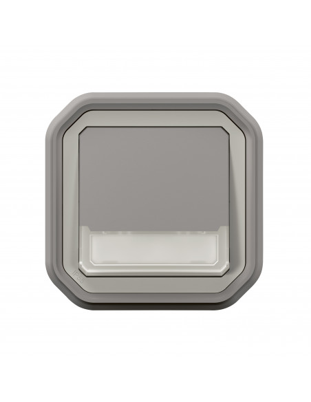 Plexo poussoir inverseur lumineux porte étiquette Gris encastré LEGRAND 070033L