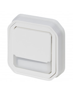 Plexo poussoir inverseur lumineux porte étiquette Blanc encastré LEGRAND 070035L 2