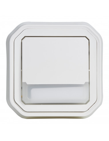 Plexo poussoir inverseur lumineux porte étiquette Blanc encastré LEGRAND 070035L