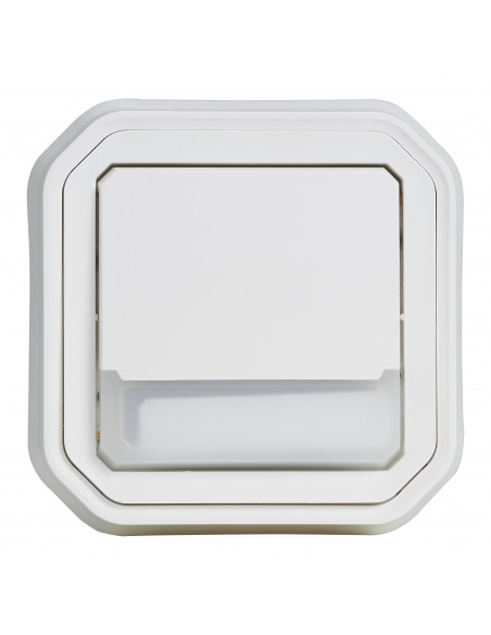 Plexo poussoir inverseur lumineux porte étiquette Blanc encastré LEGRAND 070035L