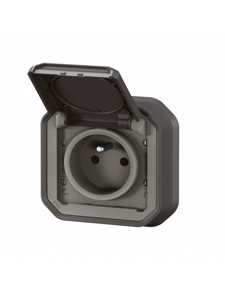 Plexo prise de courant standard F B Anthracite encastré LEGRAND 070038L