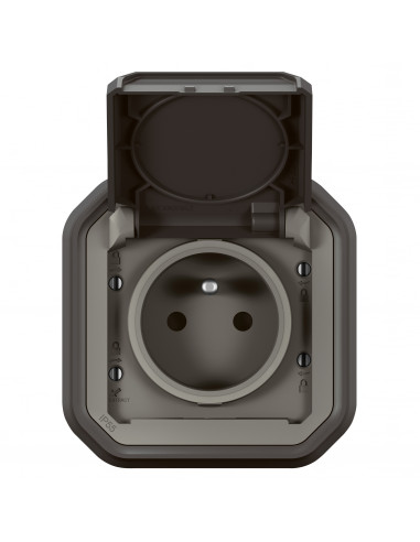 Plexo prise de courant standard F B Anthracite encastré LEGRAND 070038L