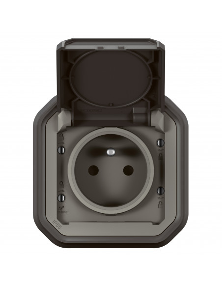 Plexo prise de courant standard F B Anthracite encastré LEGRAND 070038L
