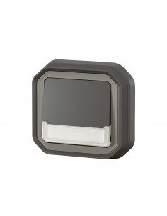 Plexo poussoir inverseur lumineux porte étiquette Anthracite encastré LEGRAND 070039L 2
