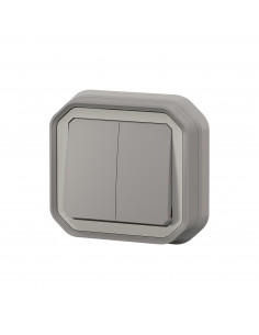 Plexo double interrupteur ou va-et-vient ou poussoir Gris encastré LEGRAND 070072L 2