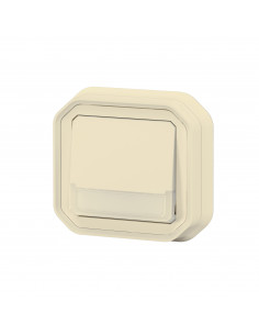 Plexo poussoir inverseur lumineux porte étiquette Beige encastré LEGRAND 070074L 2