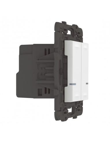 Interrupteur double avec Neutre connecté Mosaic with Netatmo sans plaque blanc LEGRAND 077702LA
