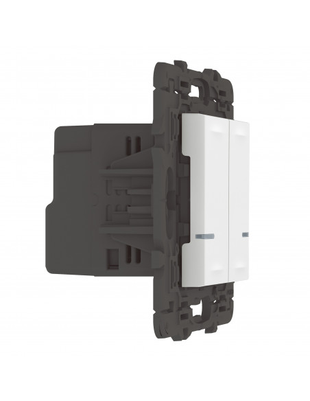 Interrupteur double avec Neutre connecté Mosaic with Netatmo sans plaque blanc LEGRAND 077702LA
