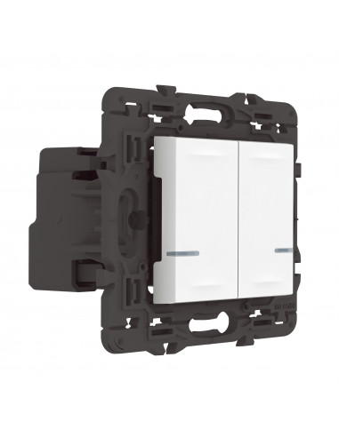 Interrupteur double avec Neutre connecté Mosaic with Netatmo sans plaque blanc LEGRAND 077702LA
