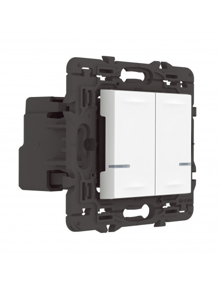 Interrupteur double avec Neutre connecté Mosaic with Netatmo sans plaque blanc LEGRAND 077702LA