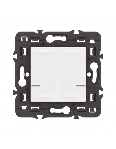 Interrupteur double avec Neutre connecté Mosaic with Netatmo sans plaque blanc LEGRAND 077702LA