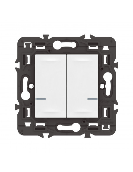 Interrupteur double avec Neutre connecté Mosaic with Netatmo sans plaque blanc LEGRAND 077702LA