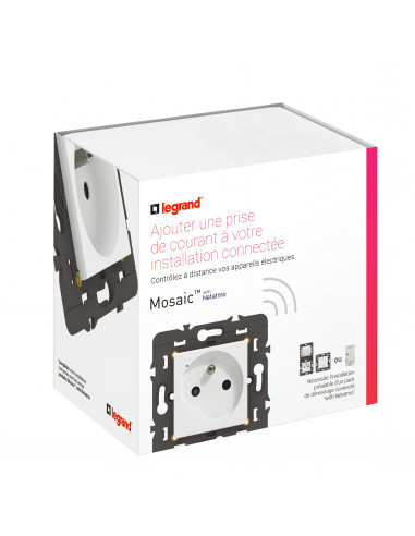 Prise connectée Mosaic with Netatmo 16A sans plaque blanc LEGRAND 077711LA
