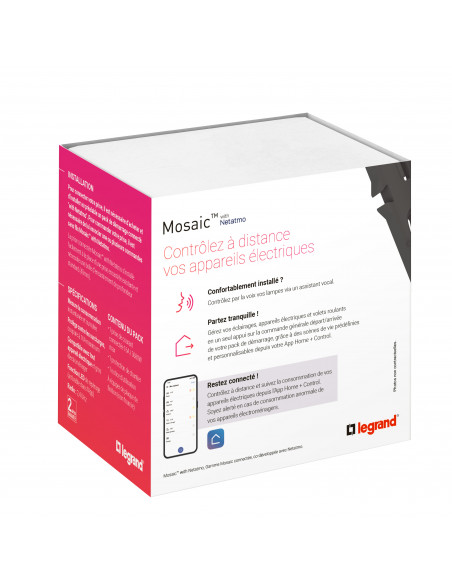 Prise connectée Mosaic with Netatmo 16A sans plaque blanc LEGRAND 077711LA