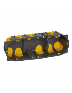 Boîte d'encastrement multiposte Eco Batibox 3 postes ou 6 à 8 modules profondeur 50mm LEGRAND 080033L