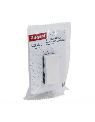Interrupteur ou va-et-vient lumineux voyant Mosaic Easy-Led 10A 1 module blanc LEGRAND 099402