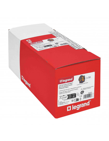 Lot de 30 boîtes Eco Batibox 30 x 1 poste profondeur 40mm LEGRAND 200147L