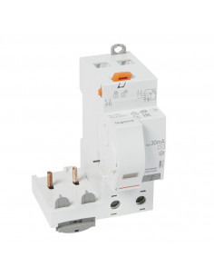 Bloc différentiel adaptable à vis DX³ pour disjoncteur 1 module par pôle 2 Pôles 230V 63A type AC 30mA LEGRAND 410402
