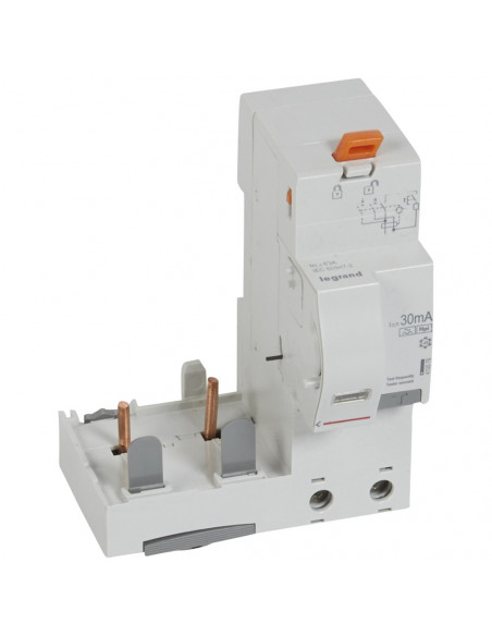 Bloc différentiel adaptable à vis DX³ pour disjoncteur 1,5 module par pôle 2 Pôles 230V à 400V~ 63A type F 30mA LEGRAND 410576