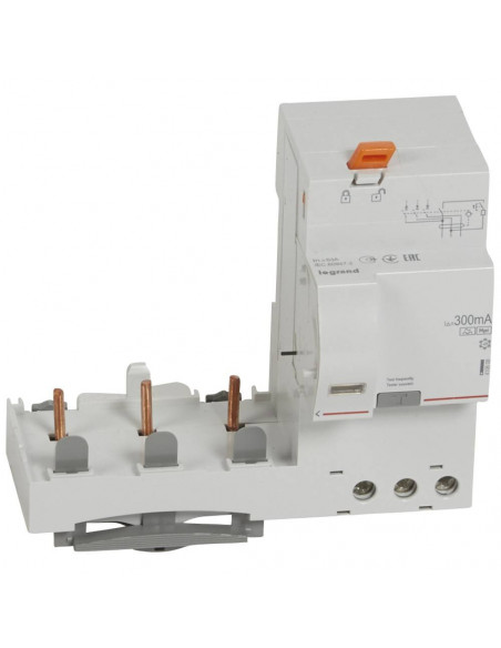 Bloc différentiel adaptable à vis DX³ pour disjoncteur 1,5 module par pôle 3 Pôles 400V~ 63A type F 300mA LEGRAND 410608