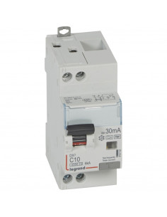 Disjoncteur différentiel DX³4500 arrivée haute et départ bas à vis U+N 230V~ 10A type F 30mA courbe C 2 modules LEGRAND 410752 2