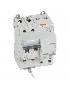 Disjoncteur Différentiel DX3 Vis 2 Pôles 400V 16A Type AC 300MA 10KA Courbe C 4 Modules LEGRAND 411172