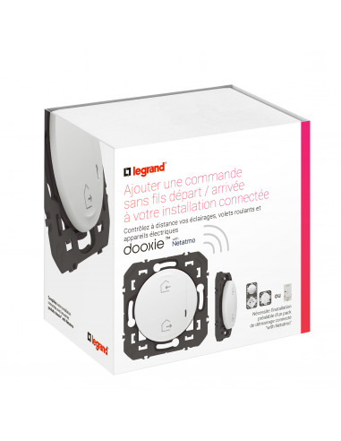Commande sans fils Départ Arrivée dooxie with Netatmo sans plaque blanc LEGRAND 600085A