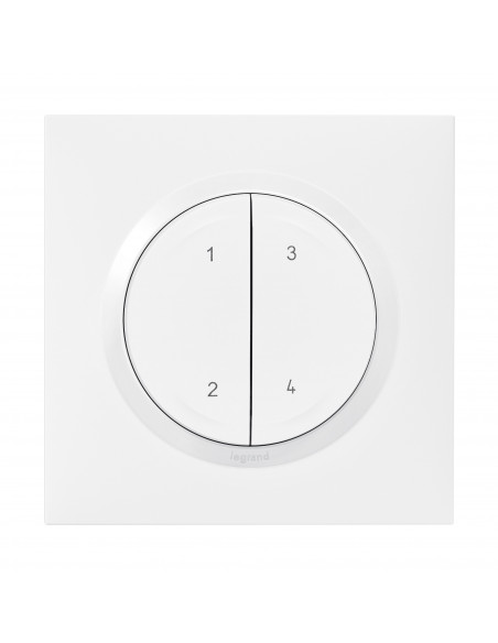 Commande 4 scénarios sans fil sans pile dooxie with Netatmo blanc LEGRAND 600091L