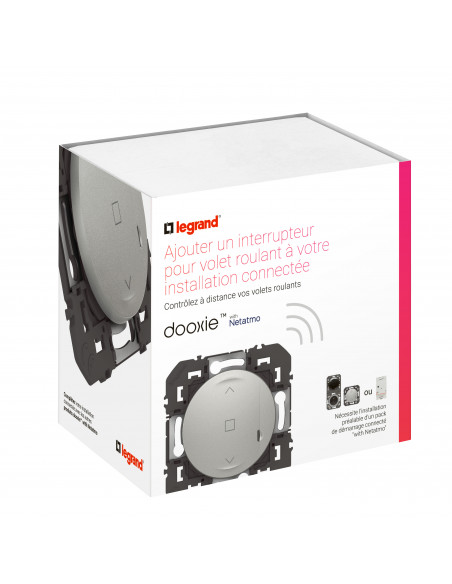 Interrupteur pour volet roulant connecté dooxie with Netatmo sans plaque alu LEGRAND 600186A
