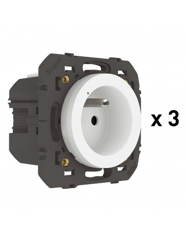 Pack 3 prises connectées dooxie with Netatmo 16A sans plaque blanc LEGRAND 600698A