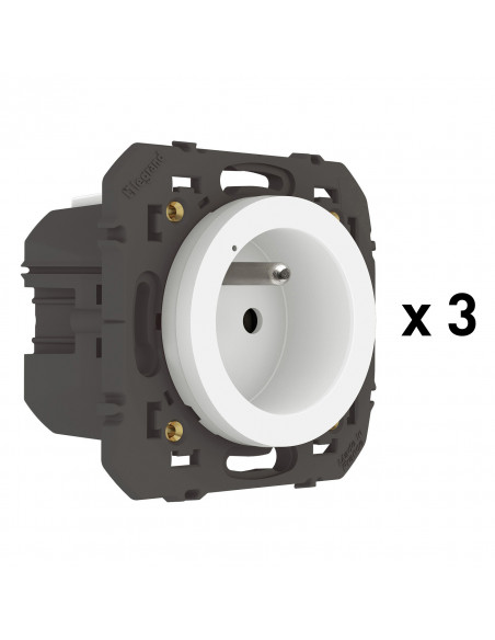 Pack 3 prises connectées dooxie with Netatmo 16A sans plaque blanc LEGRAND 600698A