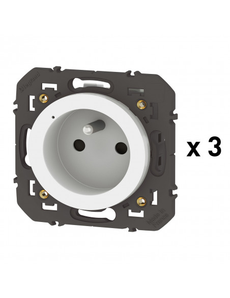 Pack 3 prises connectées dooxie with Netatmo 16A sans plaque blanc LEGRAND 600698A