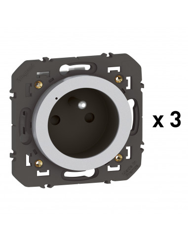 Pack 3 prises connectées dooxie with Netatmo 16A sans plaque alu LEGRAND 600798A