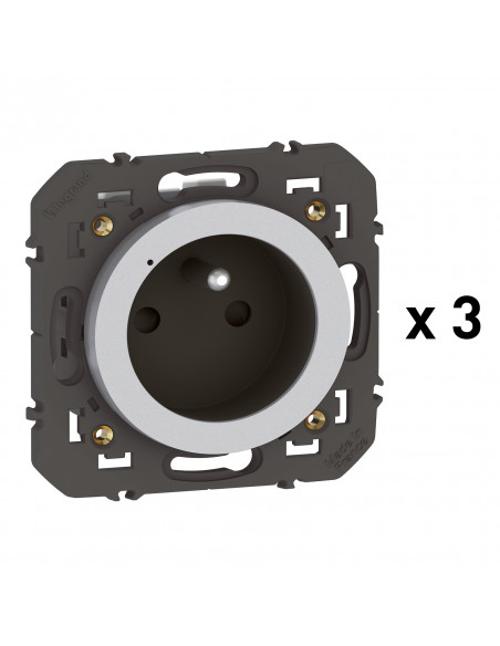 Pack 3 prises connectées dooxie with Netatmo 16A sans plaque alu LEGRAND 600798A