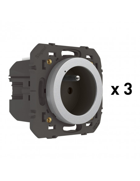 Pack 3 prises connectées dooxie with Netatmo 16A sans plaque alu LEGRAND 600798A