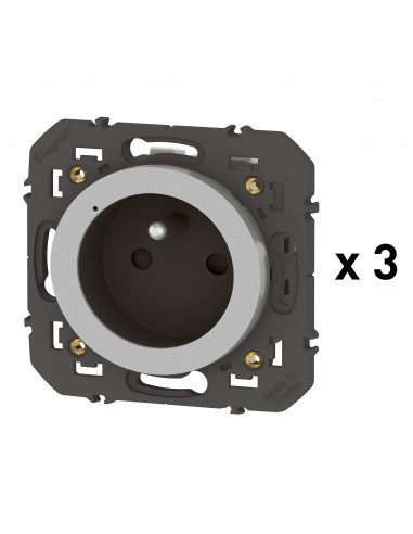 Pack 3 prises connectées dooxie with Netatmo 16A sans plaque alu LEGRAND 600798A
