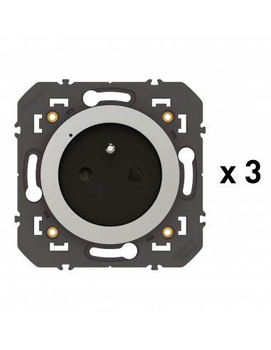 Pack 3 prises connectées dooxie with Netatmo 16A sans plaque alu LEGRAND 600798A