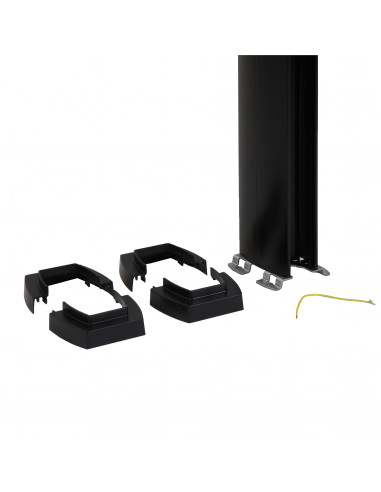 Colonne clippage direct 2 compart h. 3,92m couvercle PVC et corps en alu noir LEGRAND 653035