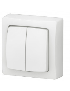 Double interrupteur ou va-et-vient Les Apparents Complet Blanc LEGRAND ALB2221WH 2