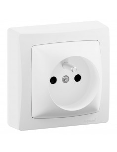 Prise de courant avec terre verticale horizontale Les Apparents Complet Blanc LEGRAND ALB3103WH