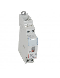Contacteur de puissance CX³ commande manuelle bobine 24V~ 2 Pôles 250V~ 25A contact 2F 1 module LEGRAND 412514