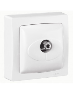 Prise TV type "F" à visser Les Apparents Complet Blanc LEGRAND ALB4100WH