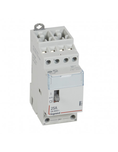 Contacteur de puissance Bipolaire commande manuelle 24V 400V 25A 2 Modules LEGRAND 412517