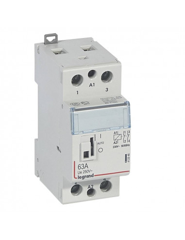 Contacteur de puissance CX³ bobine 230V 2 Pôles 250V 63A contact 2O 2 modules LEGRAND 412548